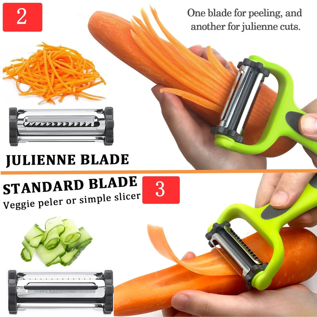 Skorter | 3-in-1 Vegetable Peeler with Julienne Blade