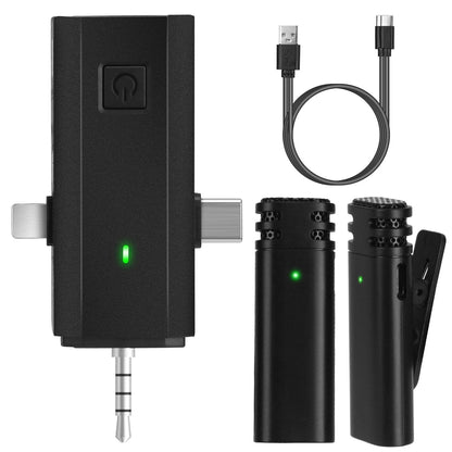 Skorter | 3-in-1 Wireless Clip Microphone Omnidirectional Noise Reduction Plug