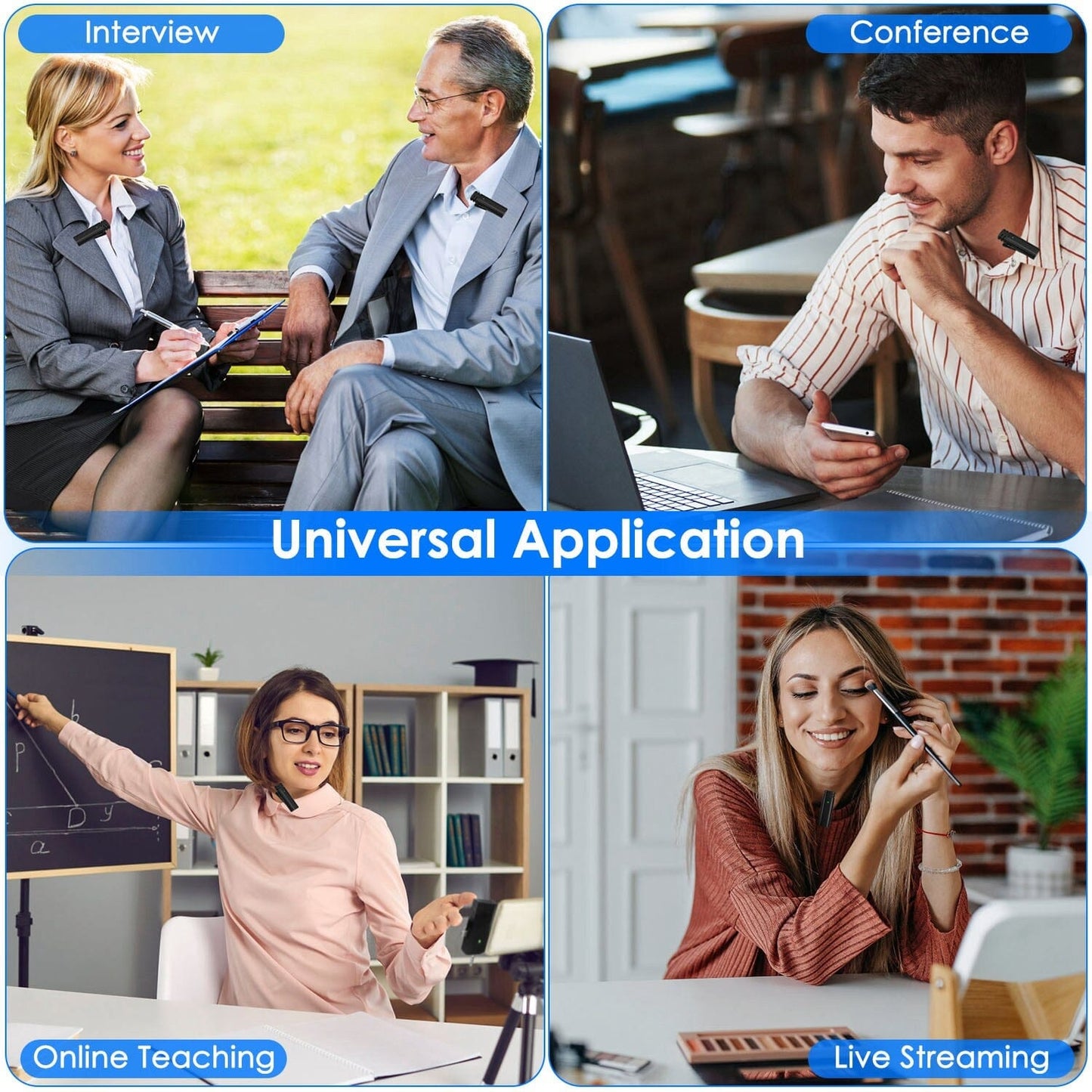 Skorter | 3-in-1 Wireless Clip Microphone Omnidirectional Noise Reduction Plug