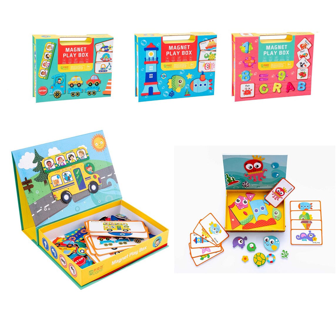 Skorter | 3-Pack: Children's Magnetic Puzzles Early Education Educational Toys