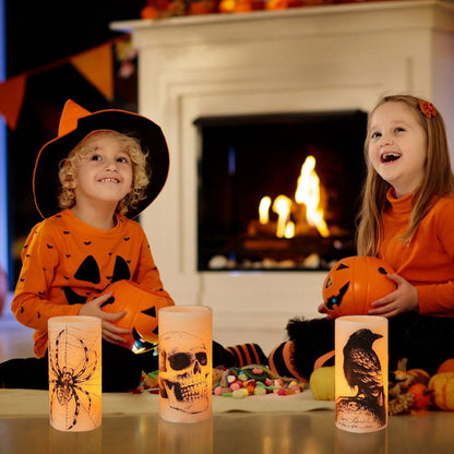 Skorter | 3-Pack: Halloween Battery-Powered Flameless Light with Timer Setting
