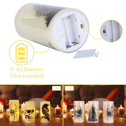 Skorter | 3-Pack: Halloween Battery-Powered Flameless Light with Timer Setting