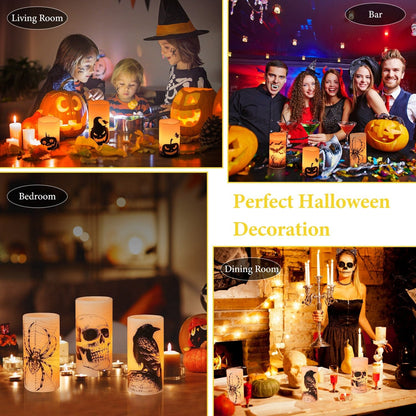 Skorter | 3-Pack: Halloween Battery-Powered Flameless Light with Timer Setting