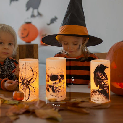 Skorter | 3-Pack: Halloween Battery-Powered Flameless Light with Timer Setting