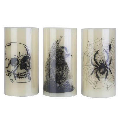 Skorter | 3-Pack: Halloween Battery-Powered Flameless Light with Timer Setting
