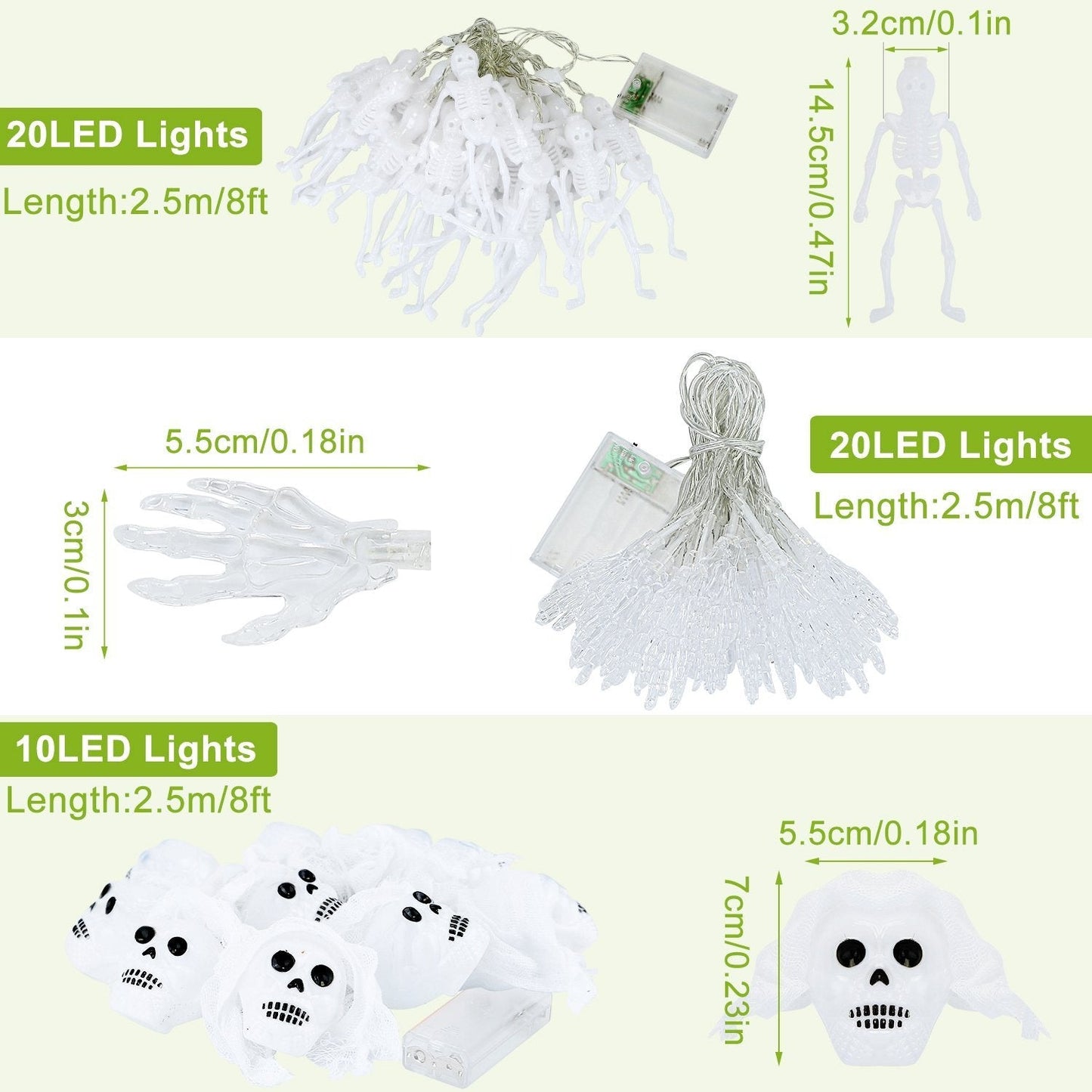 Skorter | 3-Pack: Halloween Light String Decorations
