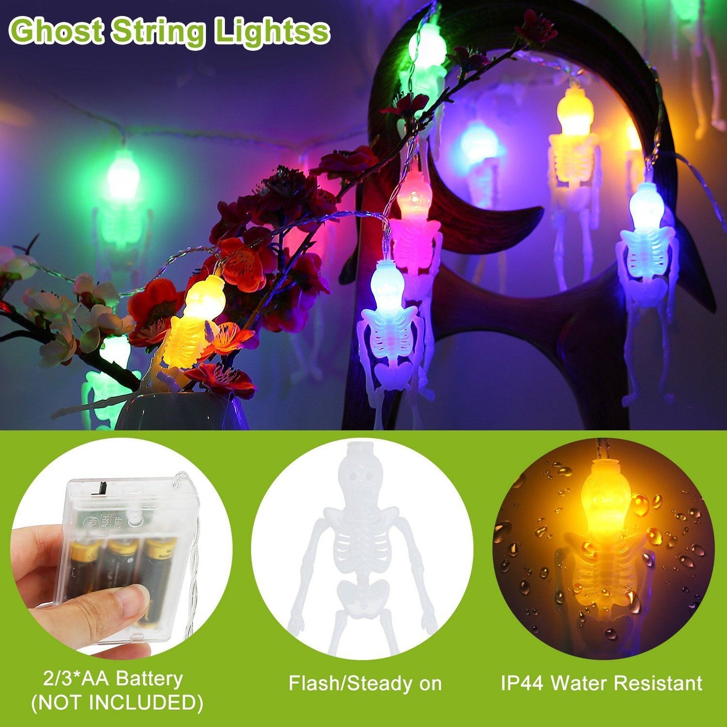 Skorter | 3-Pack: Halloween Light String Decorations