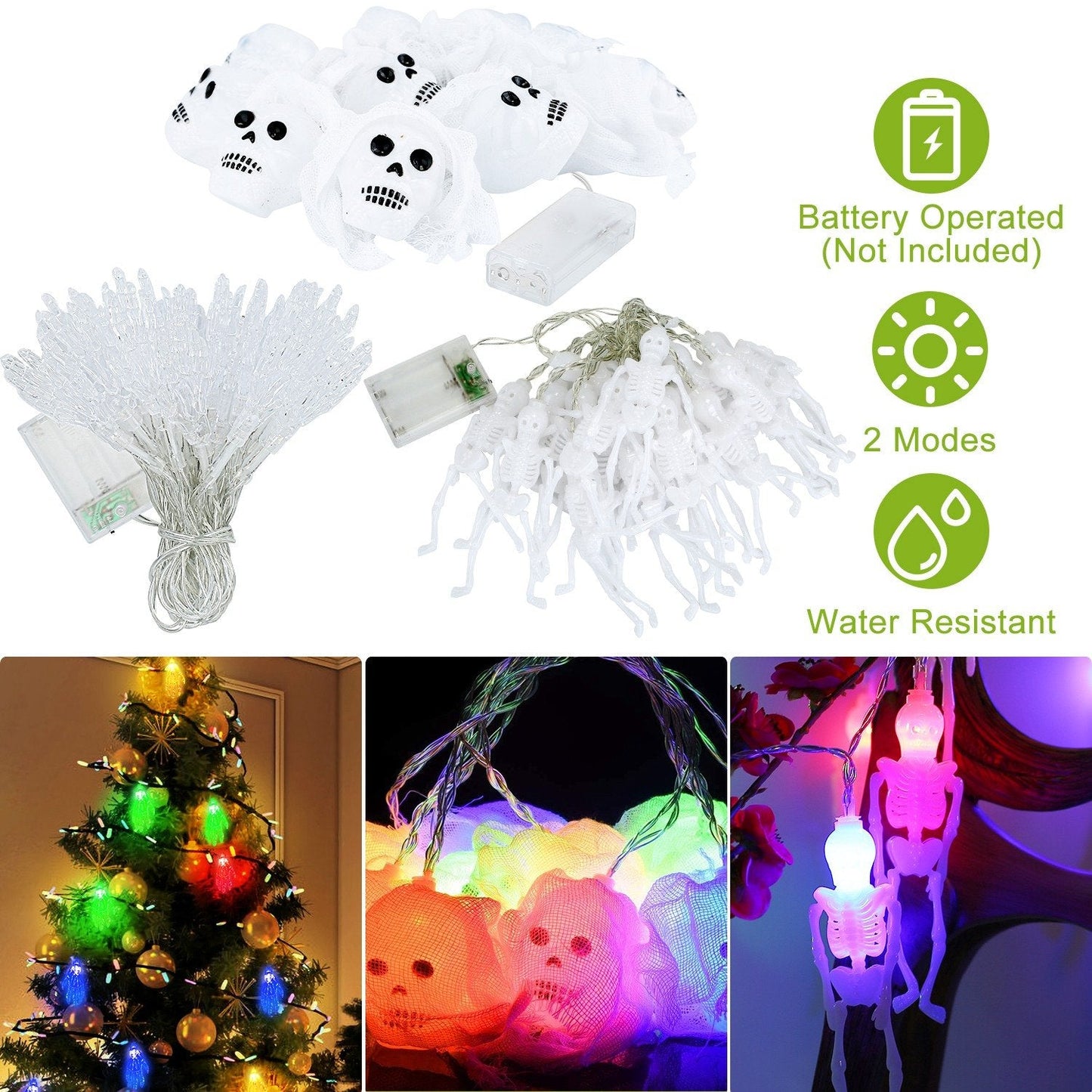 Skorter | 3-Pack: Halloween Light String Decorations