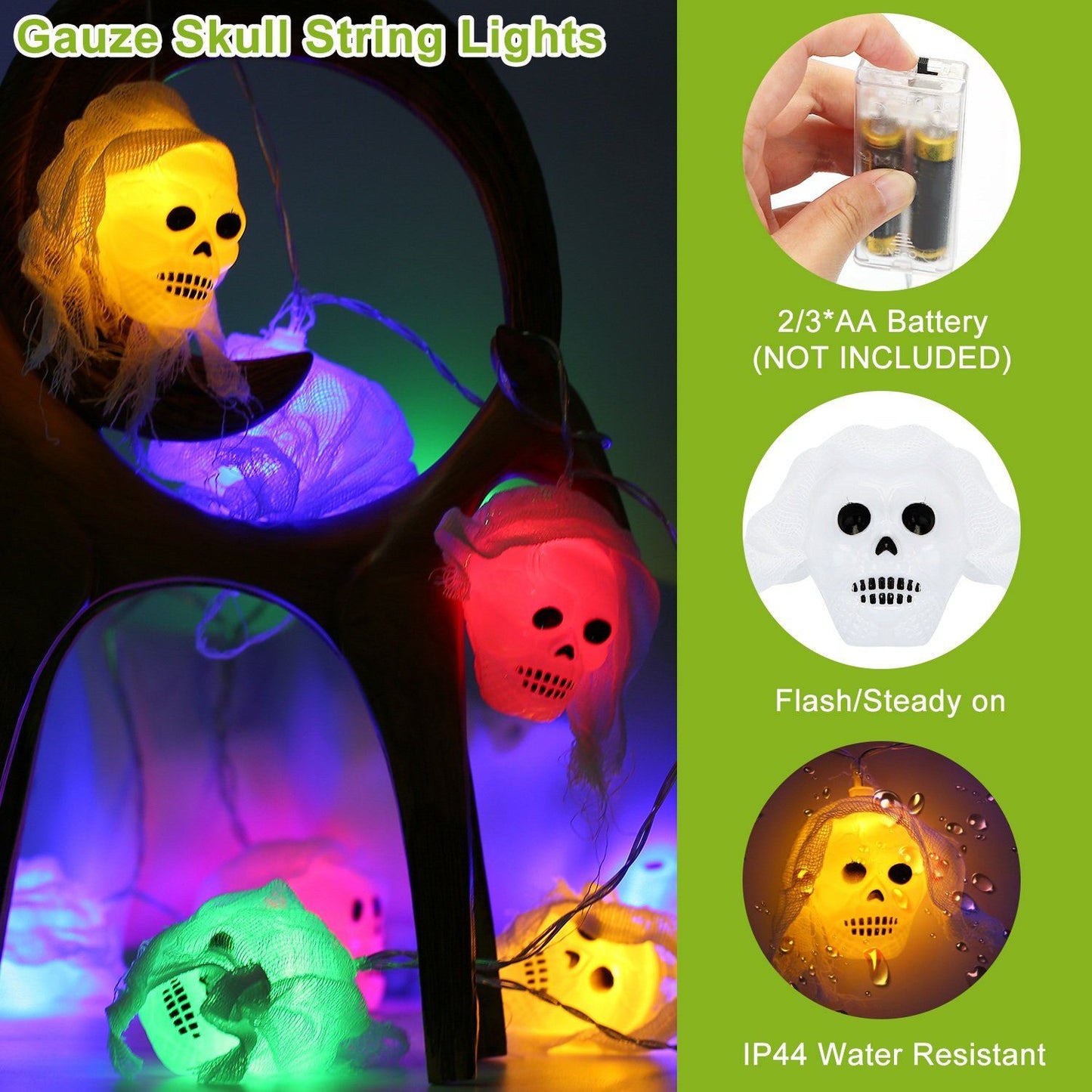 Skorter | 3-Pack: Halloween Light String Decorations