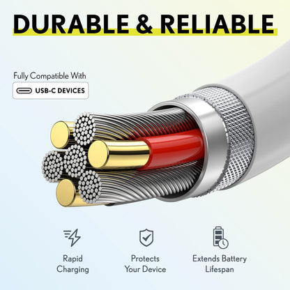 Skorter | 3-Pack: Overtime USB-C to USB-C charging cable