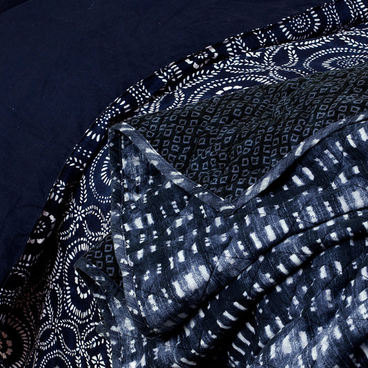 Skorter | 3-piece: Global Indigo Mudcloth Cotton Quilt Set