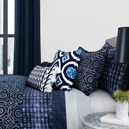 Skorter | 3-piece: Global Indigo Mudcloth Cotton Quilt Set