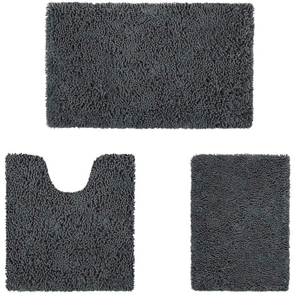 Skorter | 3-piece set: Bathroom mat set Ultra soft non-slip and absorbent chenille