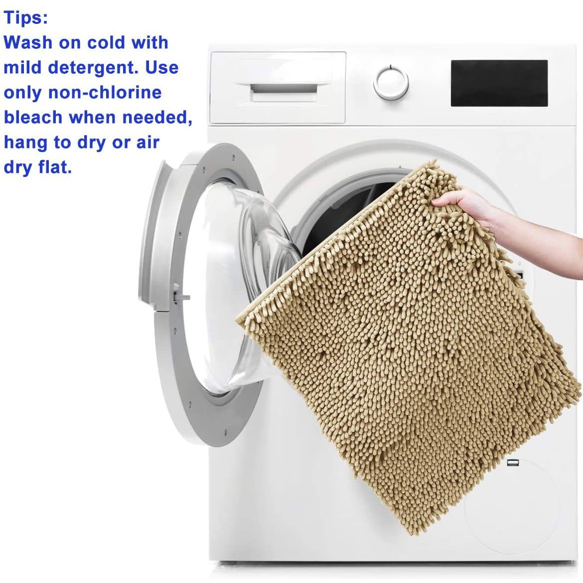 Skorter | 3-piece set: Bathroom mat set Ultra soft non-slip and absorbent chenille