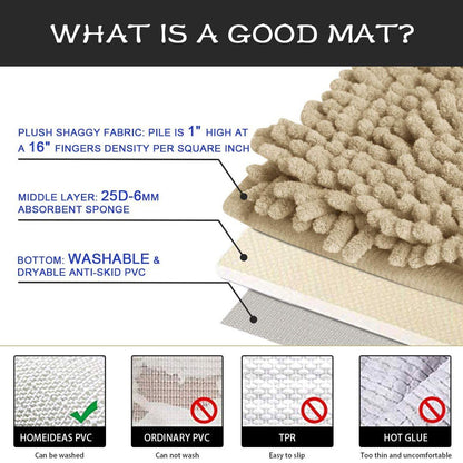 Skorter | 3-piece set: Bathroom mat set Ultra soft non-slip and absorbent chenille