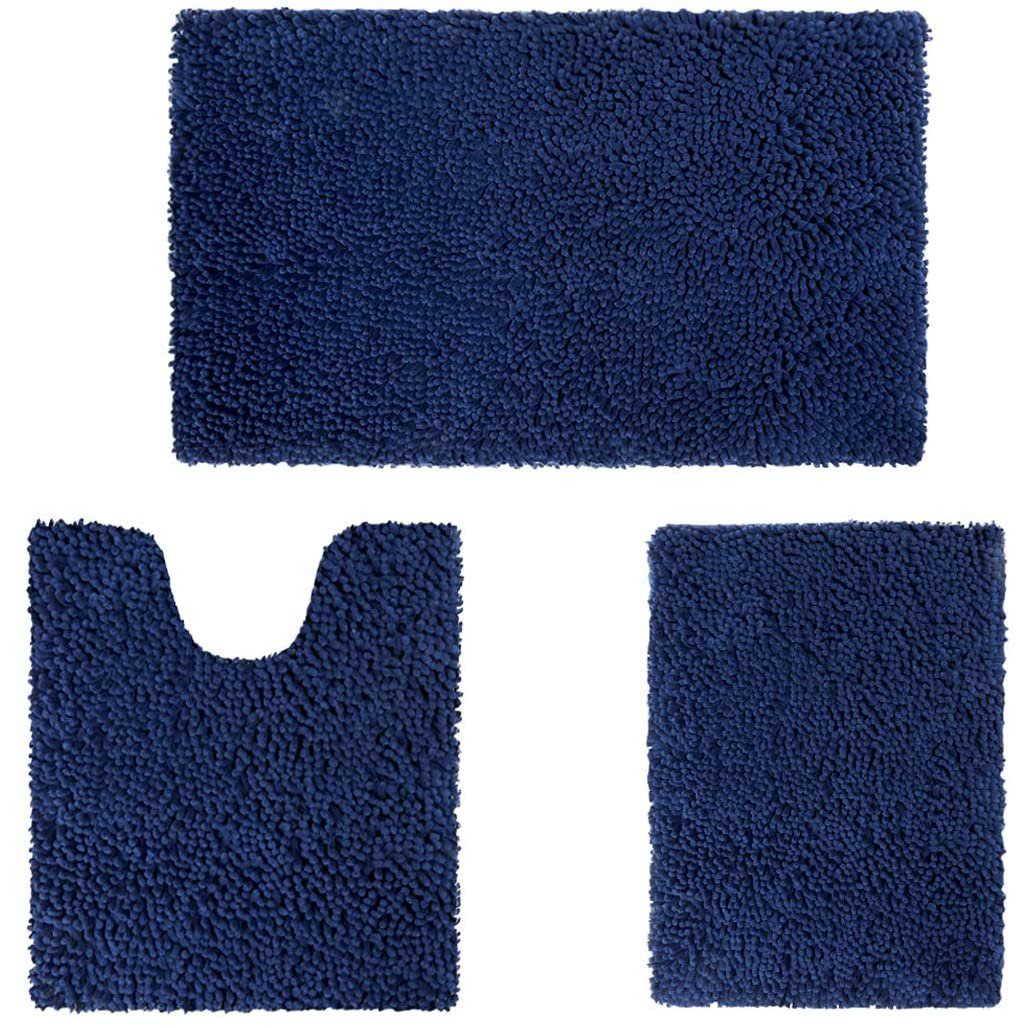 Skorter | 3-piece set: Bathroom mat set Ultra soft non-slip and absorbent chenille