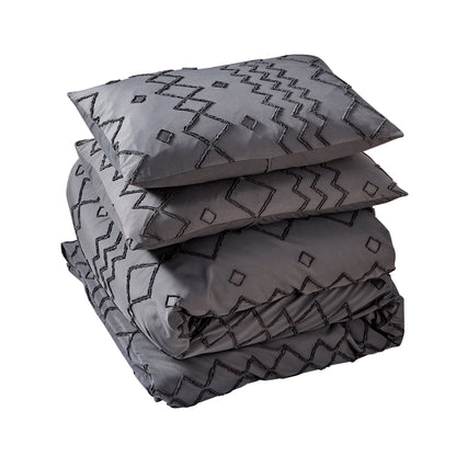 Skorter | 3-piece set: Bibb Home tufted cut duvet bedding