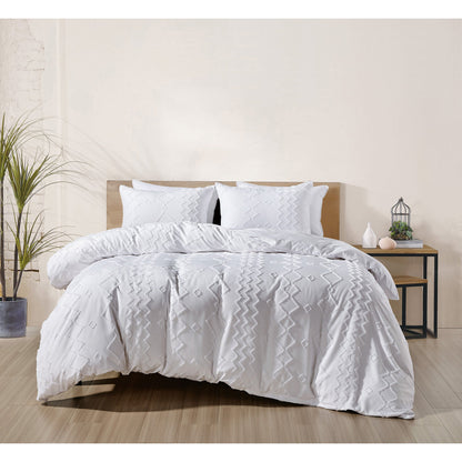 Skorter | 3-piece set: Bibb Home tufted cut duvet bedding