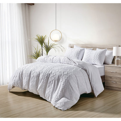 Skorter | 3-piece set: Bibb Home tufted cut duvet bedding