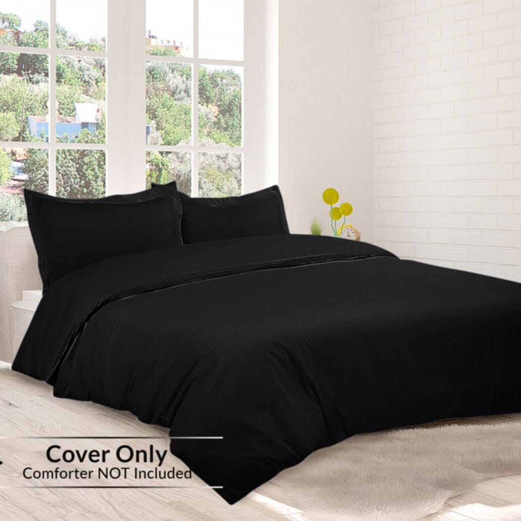 Skorter | 3-piece set: Royal Linens Double Brushed Full Duvet Cover with Zipper Closure