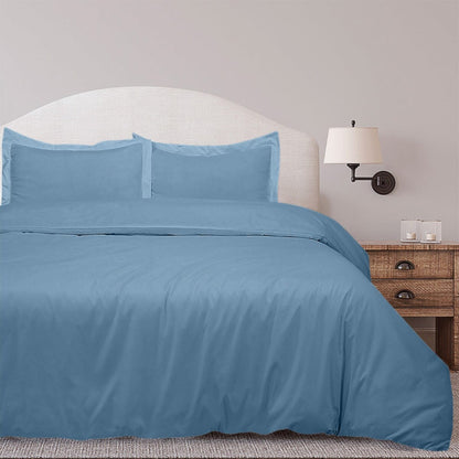 Skorter | 3-piece set: Royal Linens Double Brushed Full Duvet Cover with Zipper Closure