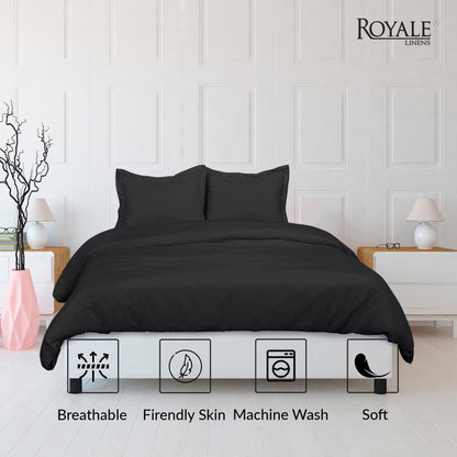 Skorter | 3-piece set: Royal double brushed duvet cover with button closure and corner ties