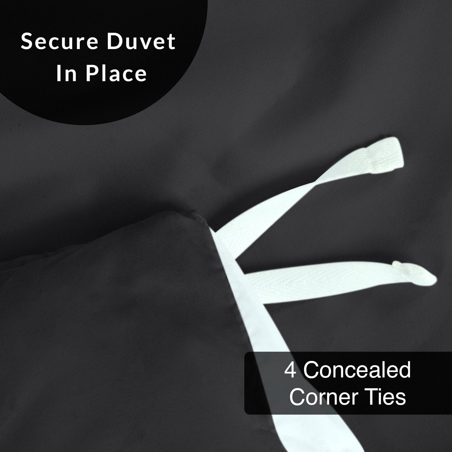 Skorter | 3-piece set: Royal double brushed duvet cover with button closure and corner ties