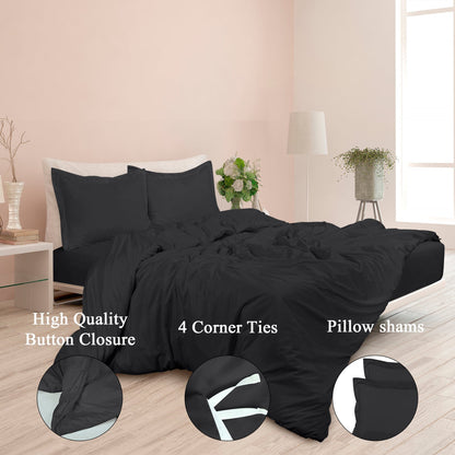 Skorter | 3-piece set: Royal double-brushed duvet cover set with button closure and corner ties