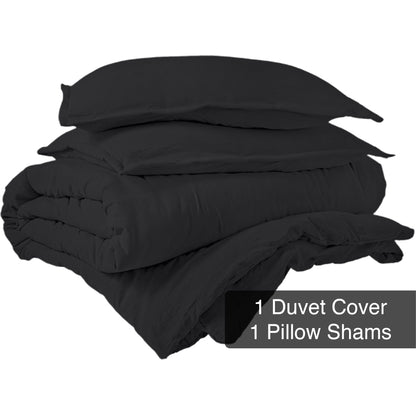 Skorter | 3-piece set: Royal double-brushed duvet cover set with button closure and corner ties