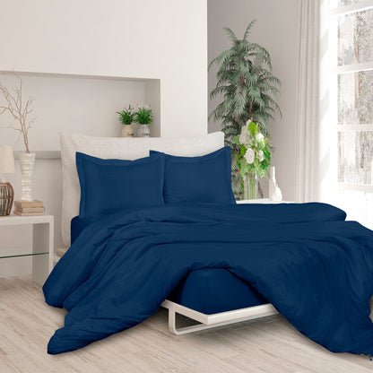 Skorter | 3-piece set: Royal double brushed duvet cover with button closure and corner ties