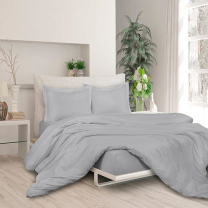 Skorter | 3-piece set: Royal double brushed duvet cover with button closure and corner ties