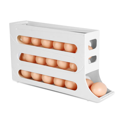 Skorter | 3-Pieces: 4-Level Egg Holder Auto Rolling Refrigerator Egg Organizer