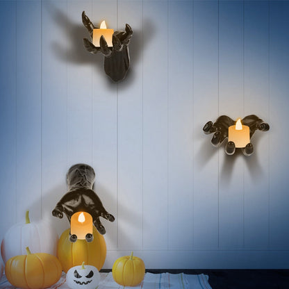 Skorter | 3-Pieces: Spooky Creepy Hands with Illuminated Candle Holders Wall Mounted