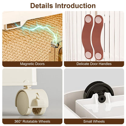 Skorter | 3-pieces: Collapsible storage boxes with lid Front magnetic door Collapsible stackable cabinet organizer