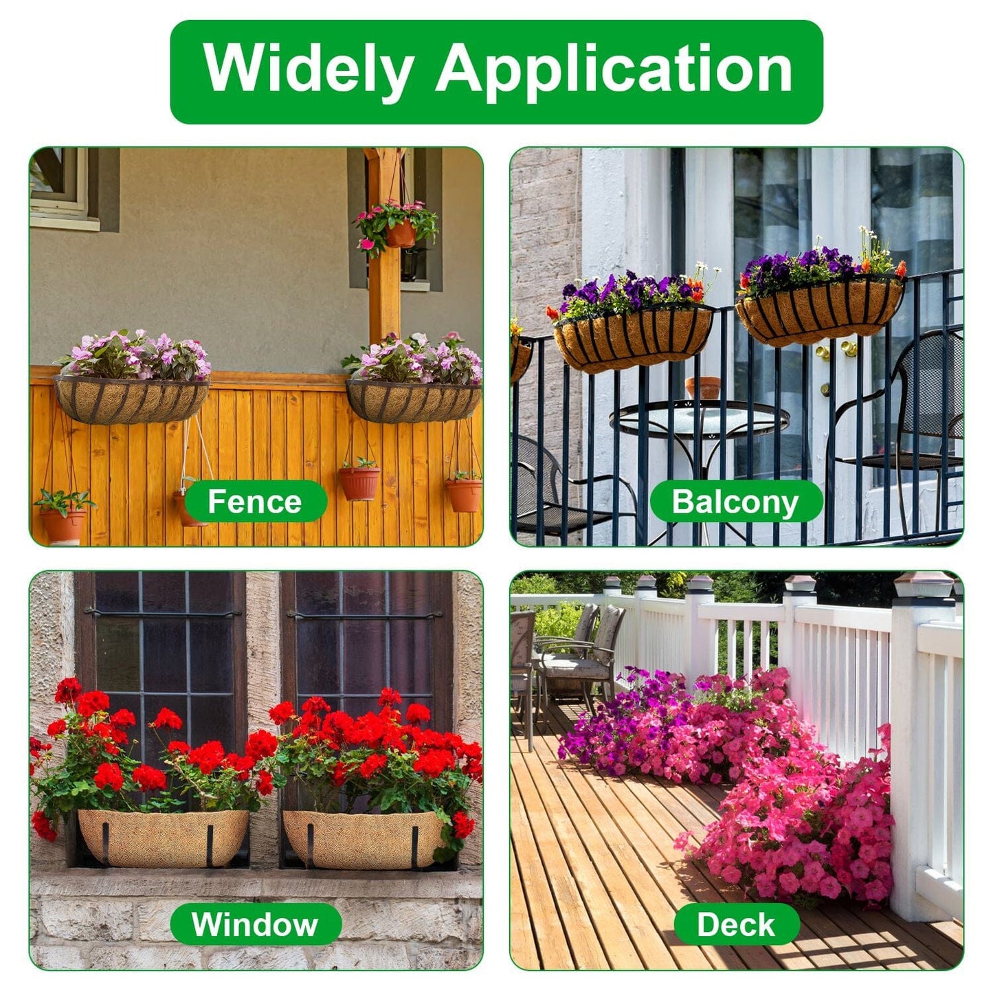 Skorter | 3-pieces: Through Coco Basket Half Moon Plant Replacement