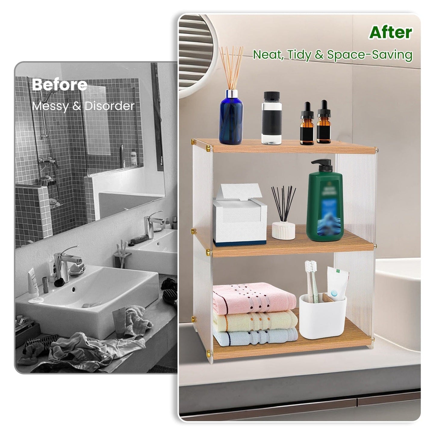 Skorter | 3-layer: Acrylic countertop organizer Bathroom Three storage space