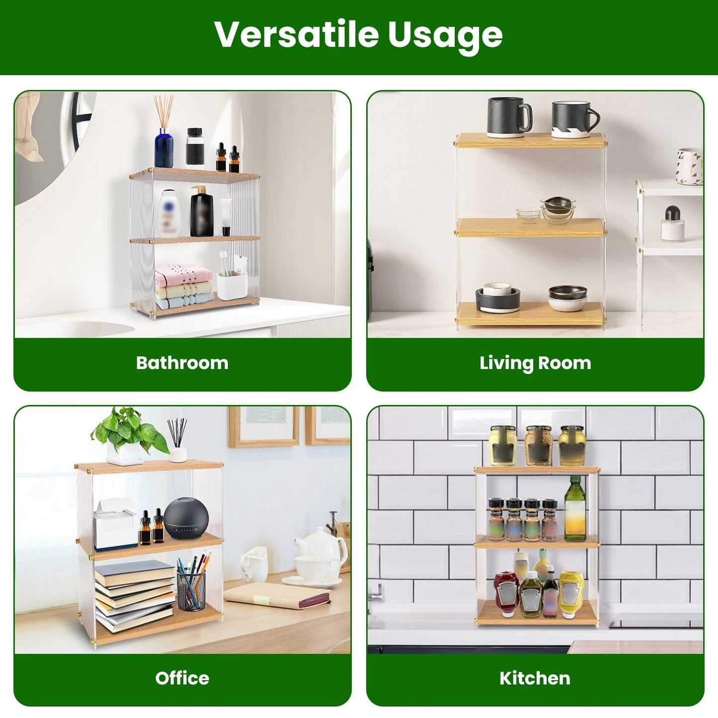 Skorter | 3-layer: Acrylic countertop organizer Bathroom Three storage space