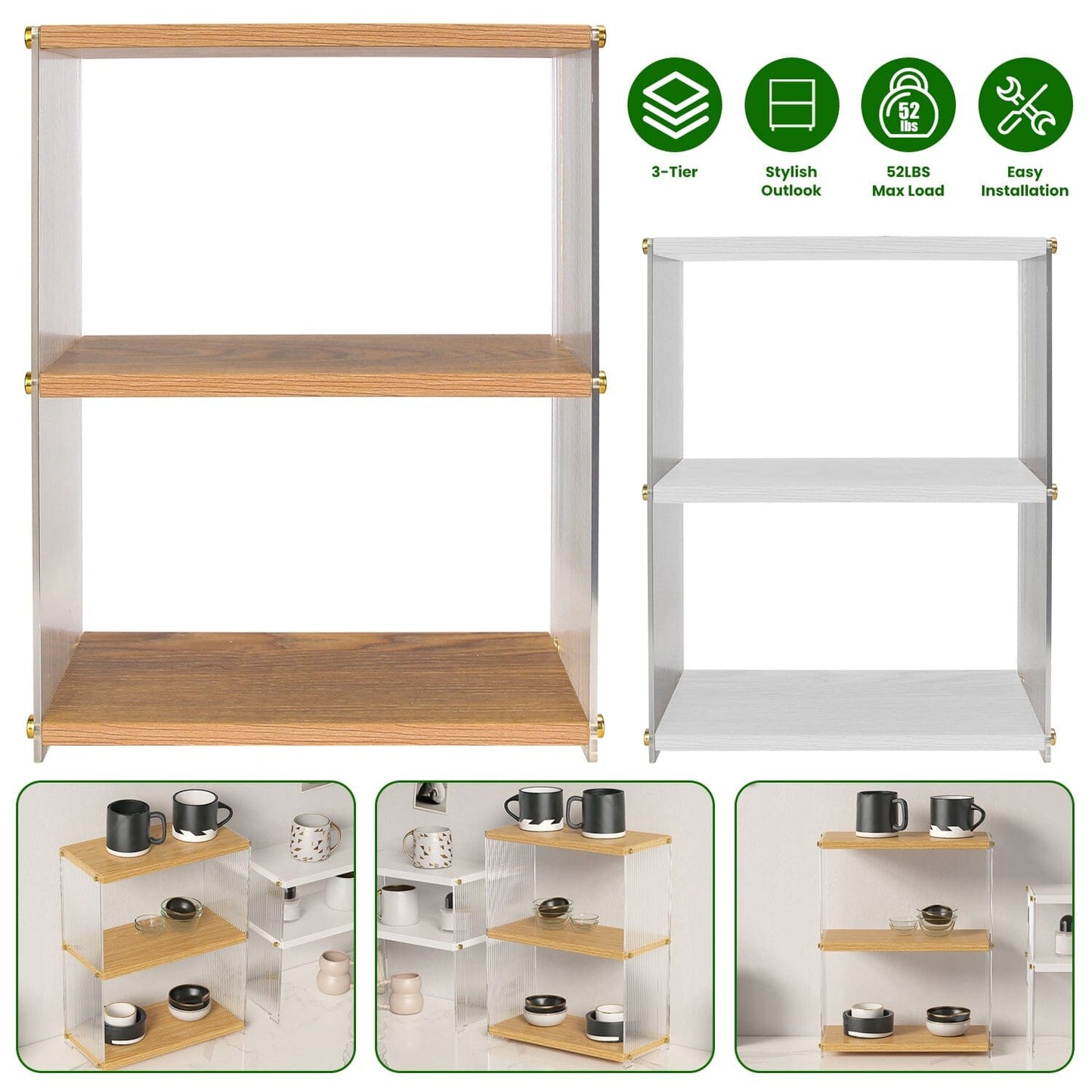 Skorter | 3-layer: Acrylic countertop organizer Bathroom Three storage space