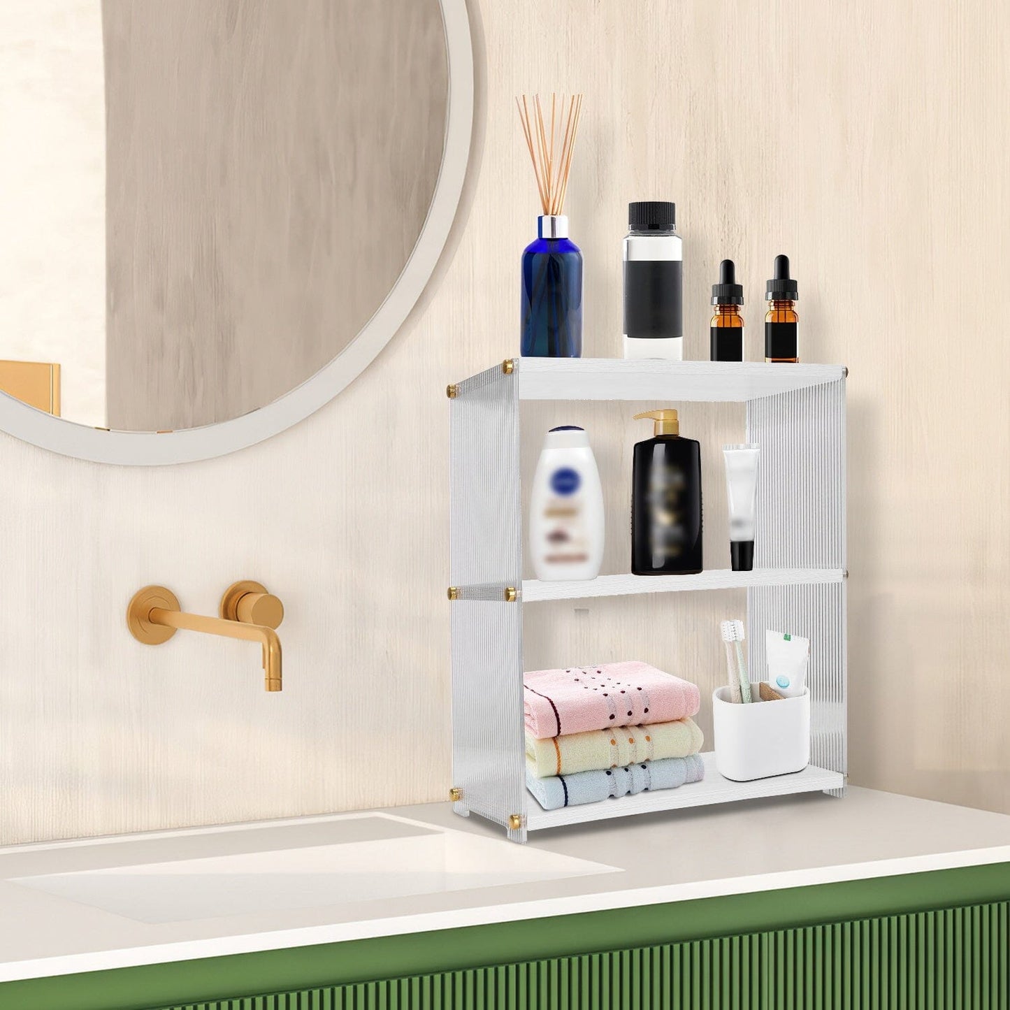 Skorter | 3-layer: Acrylic countertop organizer Bathroom Three storage space