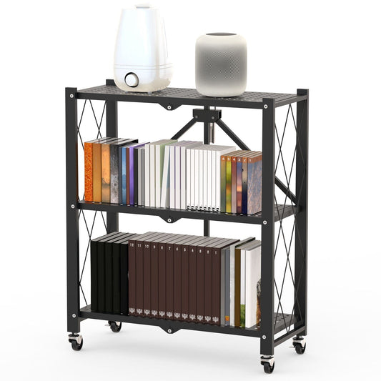 Skorter | 3-layer collapsible storage shelf with lockable wheels No assembly