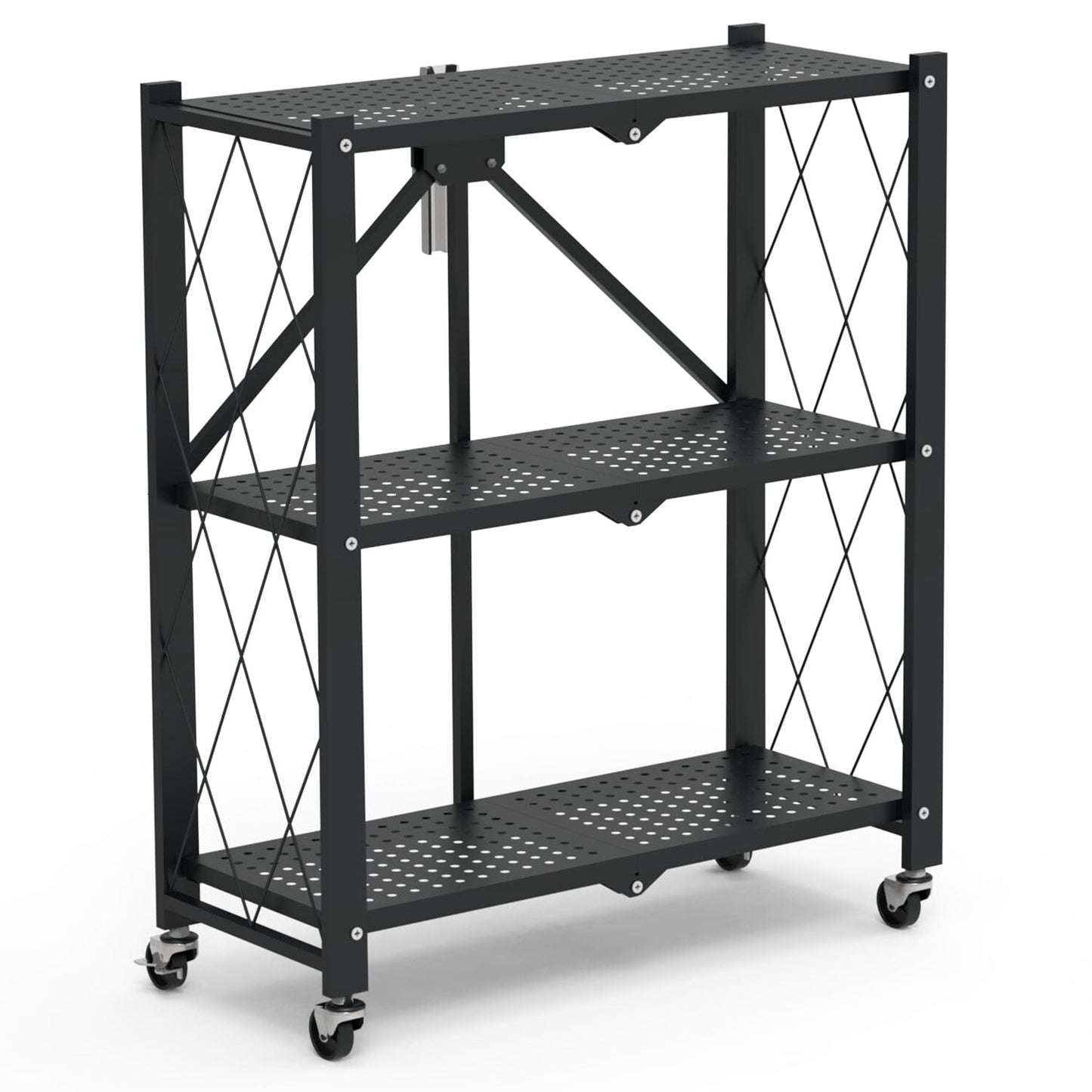 Skorter | 3-layer collapsible storage shelf with lockable wheels No assembly