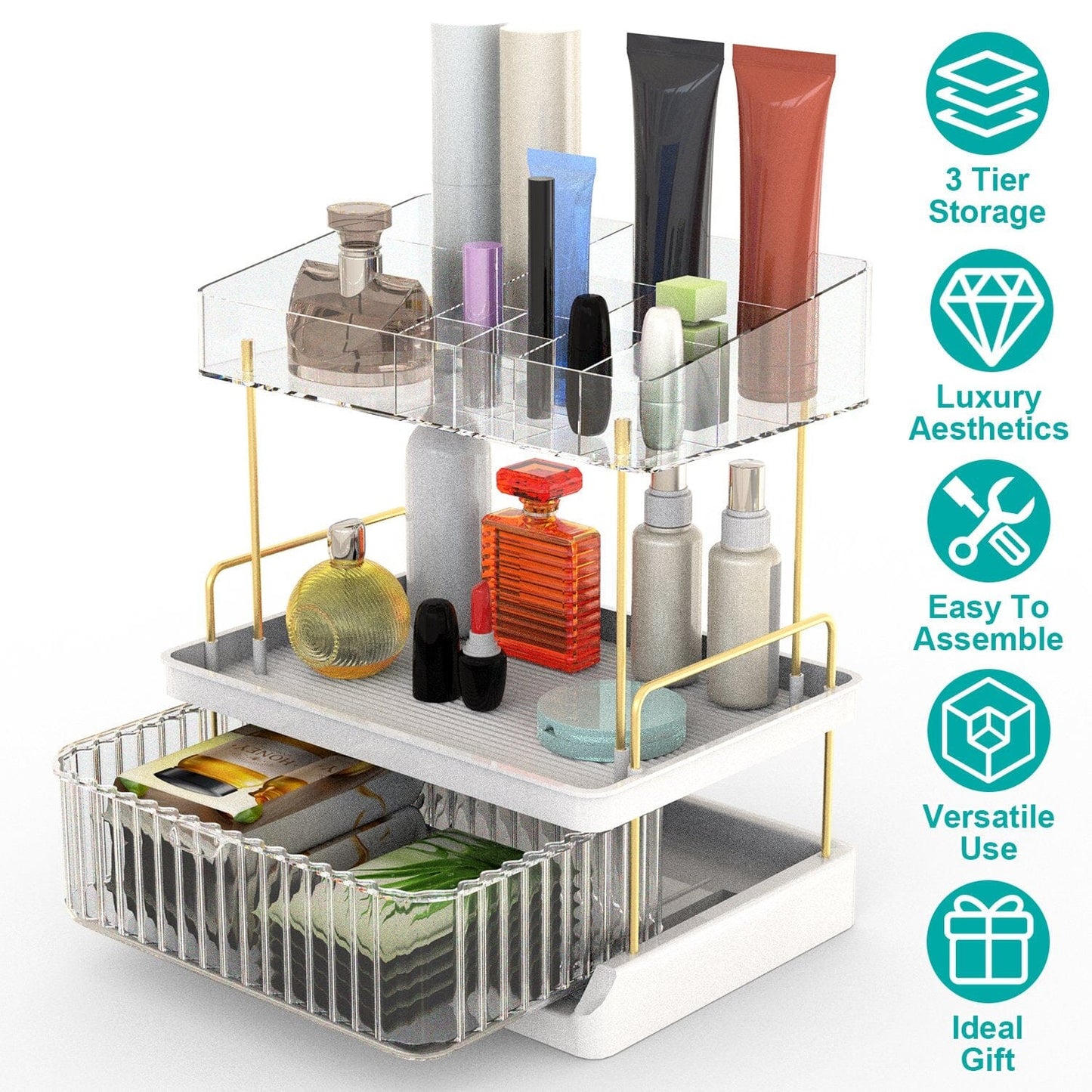 Skorter | 3-layer Makeup Organizer