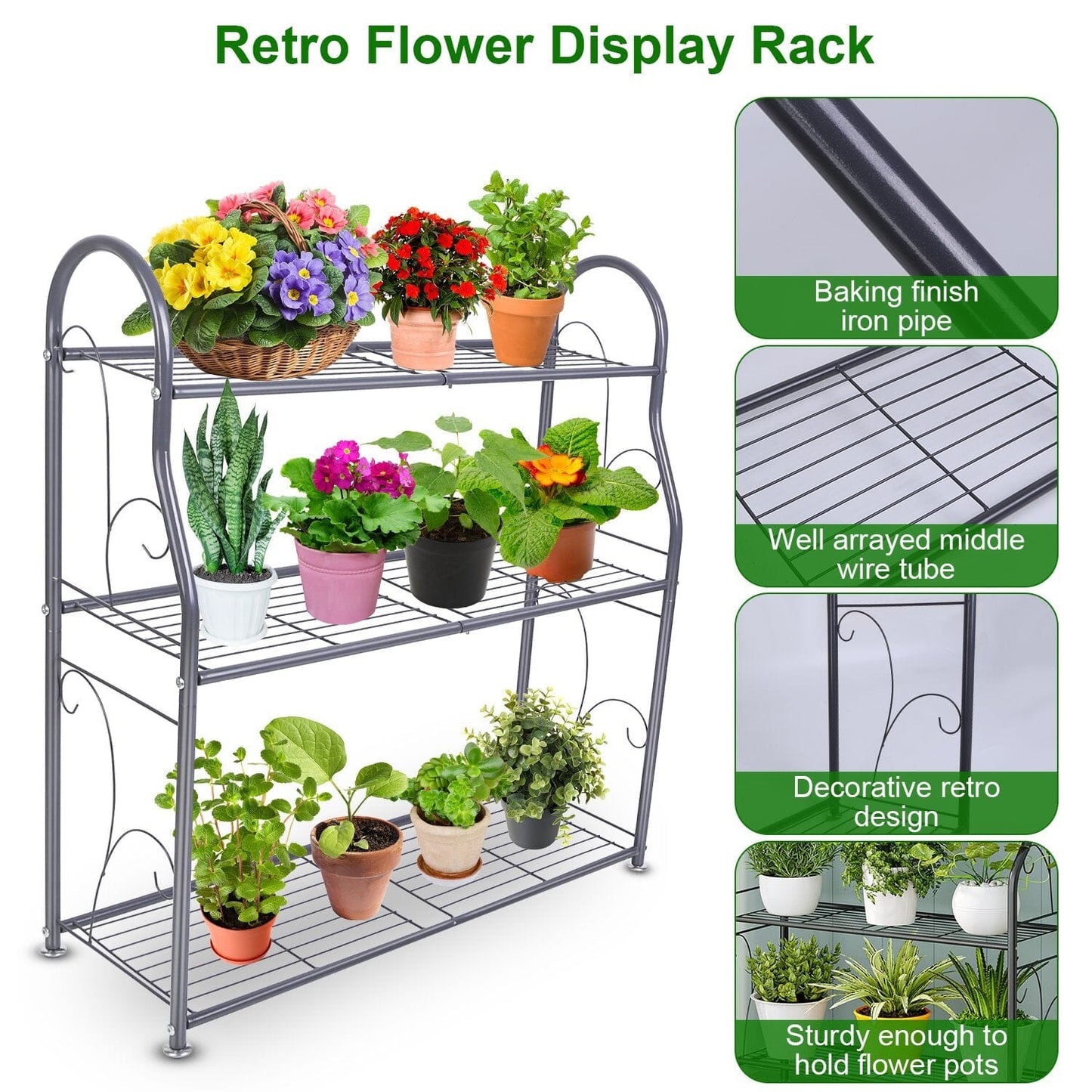 Skorter | 3-layer plant shelf display stand