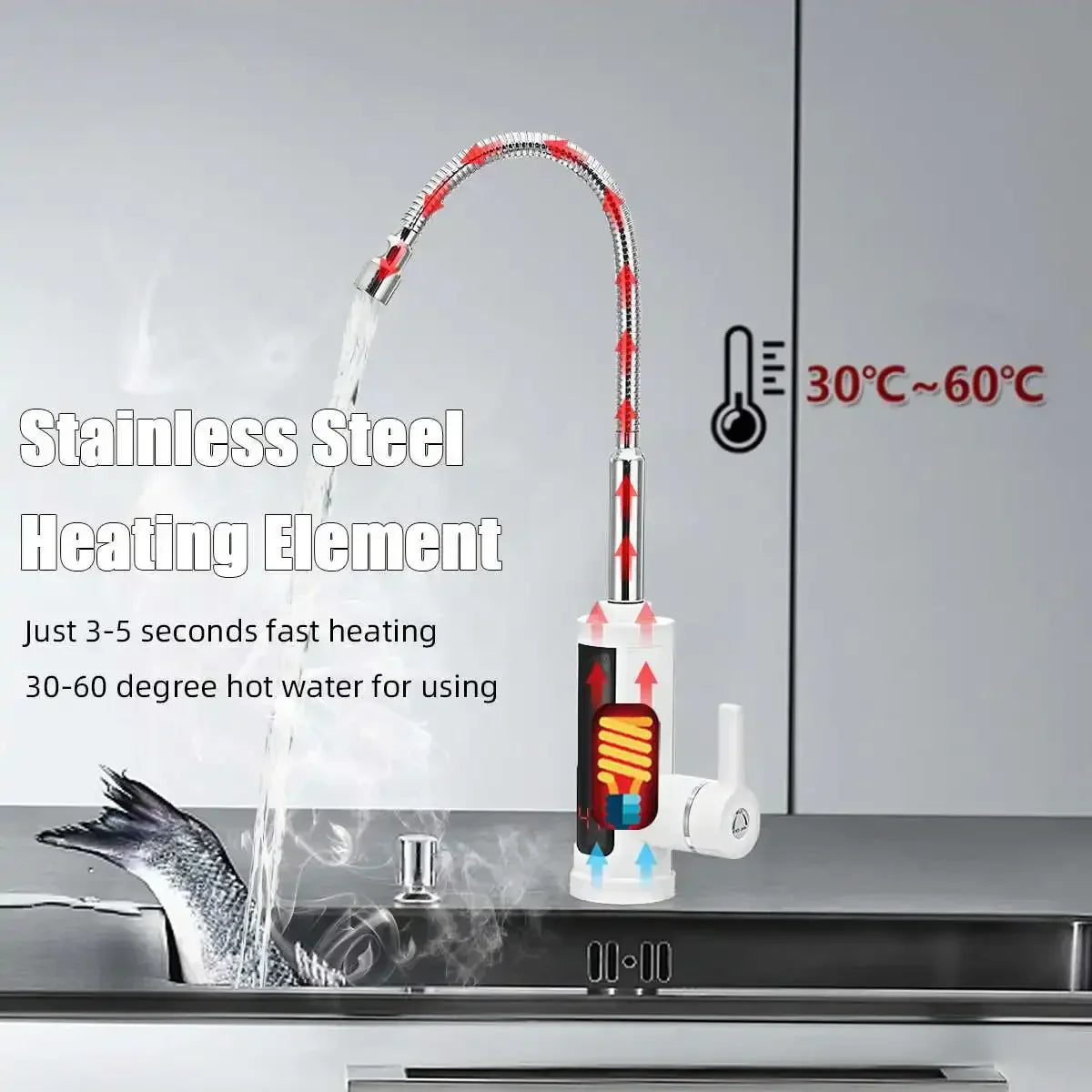 Skorter | 3000W Electric Kitchen Tap with Instant Hot Water - FlowHeat