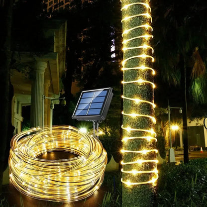 Skorter | LED Solar String Lights - Outdoor Waterproof Lights for Christmas, Garden, Lawn, Trees, Fence, and Pathway Decor