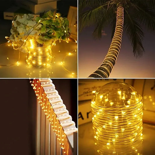 Skorter | LED Solar String Lights - Outdoor Waterproof Lights for Christmas, Garden, Lawn, Trees, Fence, and Pathway Decor