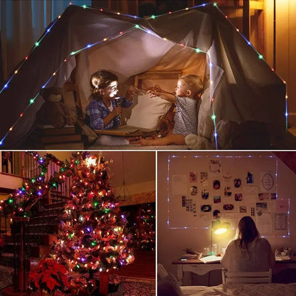 Skorter | LED Solar String Lights - Outdoor Waterproof Lights for Christmas, Garden, Lawn, Trees, Fence, and Pathway Decor