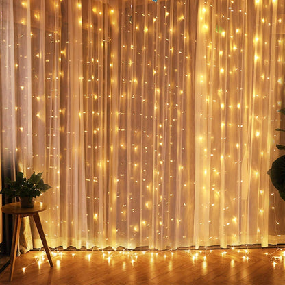 Skorter | 300LED Warm White Starry Fairy Light Curtain Lights