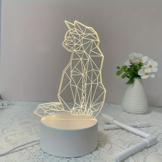 Skorter | CatLys - Geometric 3D Night Lamp USB Table Lamp