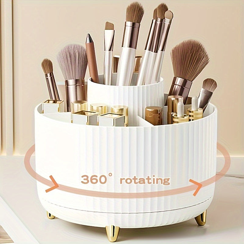 Skorter | 360° Rotation Make-up Organizer – Durable Plastic Cosmetic Storage Box with 5 Compartments